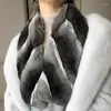 Scarves Fangtai 2023 Winter Warm Luxury Unisex Real Chinchilla Fur Scarf Special Price Natural Color Neck Warmer