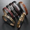 Classic Design Cross Pattern Leather Bracelet Bangle Jewelry for Men Gift