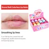 Balsamo per le labbra 24Pcsbox Round Ball Trasparente Kawaii Trucco Rossetto Set Idratante Prodotti per la cura Bulk 230808