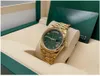 Luxury Fashion mens watch 41mm daydate Ref.228238 green Dial 18k gold Stainless steel band Automatic mechanical Wristwatch