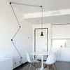Lámparas colgantes Dormitorio minimalista creativo Candelabro de noche Líneas geométricas Personalidad Posición de cambio de bricolaje Cableado libre