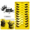 10Pairs/set 3D Faux Mink Eyelashes Faux Cils Eye Winged Lashes Natural Half Lashes Cateye False Eyelashes Makeup E454