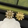 Vintage Sunflower Jewelry Set Women Brand Classic Antique Copper Pearl Diamond Flower Pendant Necklace Earrings Ring