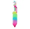 Gift Ballpoint Pens Multicolor Rainbow Plush Horse Pen Retractable Gel Ink Pen Ballpoint Shuttle Colored Pens Cartoon Animal Designs