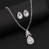 Set di gioielli da sposa TREAZY Simple Bridesmaid Bridal Crystal Waterdrop Choker COLLANA ORECCHINI Set per donna 230808