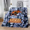 Koce Skupita 3D Grizzly Bear i cytrynowy koc kreskówkowy używany do rodzinnych sypialni łóżka Sofas pikniki podróży Okładki dla dzieci Z230809