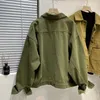 Kvinnor jackor Spring Autumn Safari Style Coat Ladies Oversize Loose Denim Jacka Women Casual Topps Army Green Outerwear Vintage Overcoat 230808