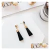 Dangle Chandelier Bohemian Crystal Leaves Tassel Earrings For Women Ethnic Geometric Long Fabric Fringe Statement Female Boho Handma Dhi4S