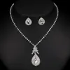 Set di gioielli da sposa TREAZY Simple Bridesmaid Bridal Crystal Waterdrop Choker COLLANA ORECCHINI Set per donna 230808