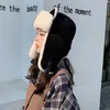 Beanie/Skull Caps Winter Women's Hat Thicken Warm Ear Protection Bomber Cap Fashion Balaclava With Ears Beanie Caps Russian Windproect Hats 230809
