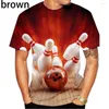 Men's T Shirts 2023 Est Bowling 3d Printed Shirt Summer Cool Short Sleeve