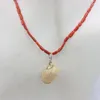 Choker Fashion Trendy Jewelry Luxury Bohemian Natural Red Coral Chain Sea Snail Shell Dangle Necklace Design For Women Charm Party Gift