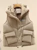 Vrouwen Vesten Winter Puffer Vest Vrouwen Koreaanse Mode Casual Hooded Grote Zak Warm Vest Vrouwelijke Losse Mouwloze Jas Dames 2023