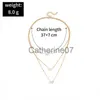 Pendanthalsband Hot Selling Fashion Bohemian Multi-Layer Five Pointed Star Love Water Drop Pendant Vintage Halsband Collebone Chain J230809