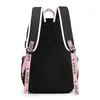 School Bags Fengdong large school bags for teenage girls USB port canvas schoolbag student book bag fashion black pink teen school backpack 230809