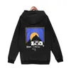 RHUDE Washing Formula 1 Racing Sunset Print Hooded Casual Men's and Women's Loose Sweater Coat Fashion