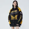 Giacche da donna YICIYA giacca bomber donna giallo varsity capispalla vintage racing giacca da baseball oversize americana di alta qualità 230808