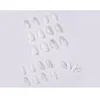 Kunstnagels JIARUO 24PCSBOX Short Balle Press on Nails False Nail Art Y2k Ice Snow Glitter Nail Art White Pure Elegant Wedding Nails Piece 230808