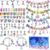 Akrylplast Lucite 112 PCS DIY Charm Armband Halsband smycken Makningssats med rosa presentförpackning för flickor Kvinnor Valentines Födelsedag Christmas Gift 230809