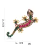 Stift broscher ny kristall ödla kreativ för kvinnor djurform gecko badge lapel pin brud smycken tillbehör droppleverans dhhuv