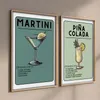 Clássico Cocktail Posters Estética Aperol Spritz Negroni Pina Whiskey Sour Retro Cocktail Pintura em Tela Arte Casa Parede Cozinha Bar Café Decoração Imagem Wo6