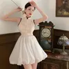 Ubranie etniczne kobiety eleganckie francuskie białe sukienki księżniczki w stylu chiński styl retro cheongsam koreański sleepless mini qipao vintage vestido