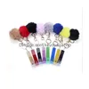 Sleutelhangers Lanyards Card Grabber Huishouden Persoonlijke verzorging Mode Schattig Creditcards Pler Pompom Mini Sleutelhangers Acryl Debet Bank Voor Dhtqm