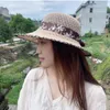 Chapeaux à large bord femme élégant Floral nœud papillon ruban soleil Vintage paille été voyage Protection bords vêtements accessoires