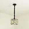 Pendant Lamps Modern Black Glod Small Round Crystal Chandelier Lights Square For Dining Room Bedroom Study Led Home Indoor Fixtures