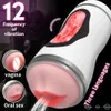 Masturbators Automatisk manlig Masturbator Penis Pump Vibrator Vuxen Endurance Träning Artificial Vagina 10 Speed ​​Sex Toys For Men Real Pussy 230808