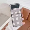 Top Classic Grid Print Phone Case для Samsung Z Flip 5 4 3 PU кожаная кожа TPU сгибание сгиба