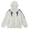 Mens Jackets Men Hooded Jacket Windbreaker Hip Hop Streetwear Casual Track Coat Harajuku Zipper Up Hoodie Unisex Y2K 230808