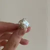 Anillos de racimo Silvology Real 925 Plata de Ley perla de encuadernación cuadrada para mujeres hecho a mano España geometría lujo diseñadores joyería