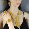 Bröllop smycken set aniid indian 24k guld pläterad halsband set nigeriansk fest brud bröllop etiopiska lyx dubai smycken grossist gåvor 230808