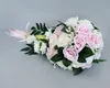 Guirnaldas de flores decorativas AYicuthia Realista Boda Novia Ramo Atado a mano Decoración de flores Suministros para fiestas Rosas Flores de boda 230809