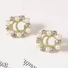 Designer Earrings Stud Brand Letter Crystal Flower Pearl Earring Wedding Party Gift Fashion Women Jewelry Mixed Style