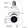 IP-Kameras Wifi PTZ Remote HD 360ﾰ Betrachtungssicherheit E27 BB-Schnittstelle 1080P Wireless 360 Rotate Tracking Panoramakamera Lichttropfen Dhkfp
