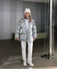 Neues Design Frauen 2023 Winter Parka Stylish Down Jackel Mantel Grüne grau weiße Oberbekleidung T230809