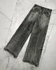 Męskie dżinsy y2k zniszczone szwy z czarnego umytego gotyckiego stylu trendu ulicznego odzieży retro luźne spodnie na nogi jesień faceci 230809