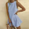 Stedelijke sexy jurken dames zomer casual geschulpte zoom tank zomerjurk dames vakantie strand mouwloze mini tankjurken casual vestido Y2k roze 230809