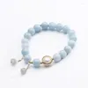 Strand ALLME Vintage 14K Gold Plated Brass Blue Color Natural Stone Real Freshwater Pearl For Women Female