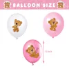 10/20pcs sevimli ayı baskı balon 12 inç kahverengi oyuncak ayı lateks baloon bebek duş birhtday süslemeleri erkek kız karikatür ayı oyuncak hkd230808