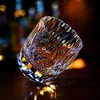 JINYOUJIA Japanese Edo Kiriko Diamond Face Crystal Glass Hand Carved High Transparent Whiskey Thick Wine Glass Gift Box HKD230809