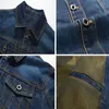 Mens Jackets Solid Denim Jacket Spring Autumn Casual Slim Fit Bomber Male Jean Outwear Cowboy Plus Size 5XL 230809