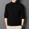 Men's Sweaters Half high round neck men's sweater 100all wool warm solid color pullover bottom clothing 230809