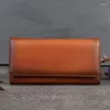 Carteras Mujer Bolsa de dinero larga Piel natural Multi-Tarjetas Titular de efectivo Cuero genuino Bolso de mano femenino Bolsos