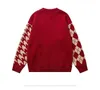 Men's Sweaters Red letter festive sweater couple year of the rabbit retro Christmas lucky suit couple thickened loose sweater 230808