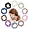 Crystal Hair Ties Boho Elastic Hair Scrunchies Pearl Hair Ropes Bead Ponytail Holders Hårtillbehör för kvinnor och flickor