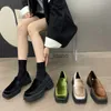 Jurk Schoenen Korea Mode Vierkante Neus Platform Loafers Vrouwen Luxe Fluwelen Mocassins Dames Brand Design Slip-on Jurk schoenen J230808