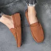 Dress Shoes Men Casual Shoes Luxury Brand Mens Suede Loafers Moccasins Breathable Slip on Black Rubber Non-slip Driving Shoes Size 45 J230808